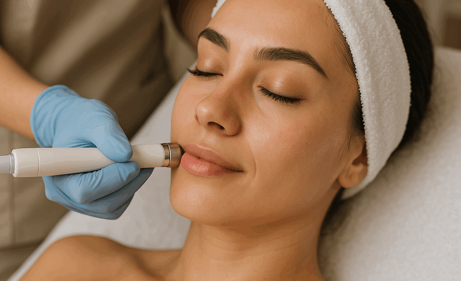 woman getting a facial form a medical spa